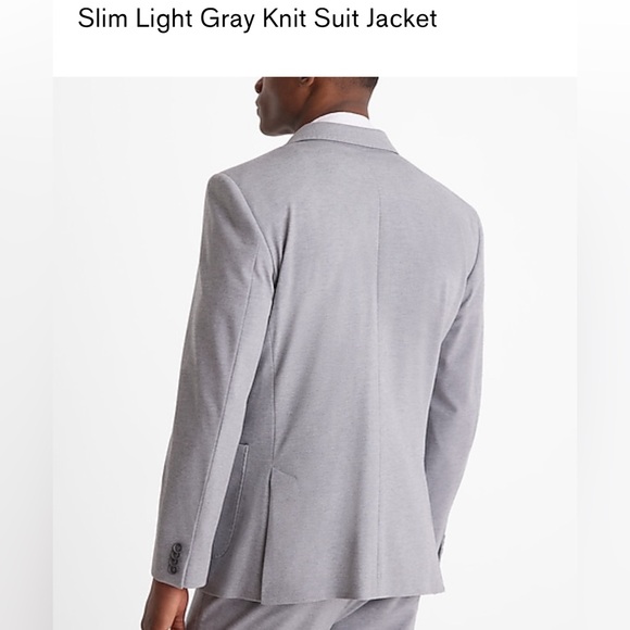 ✨EXPRESS✨ Slim Light Gray Knit Suit Jacket - Picture 4 of 10